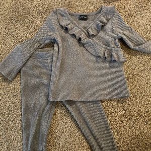 2 piece gray sweater set
